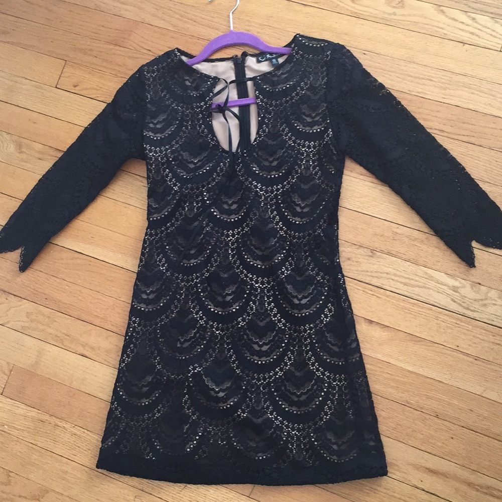For Love of Lemons size S black lace dress